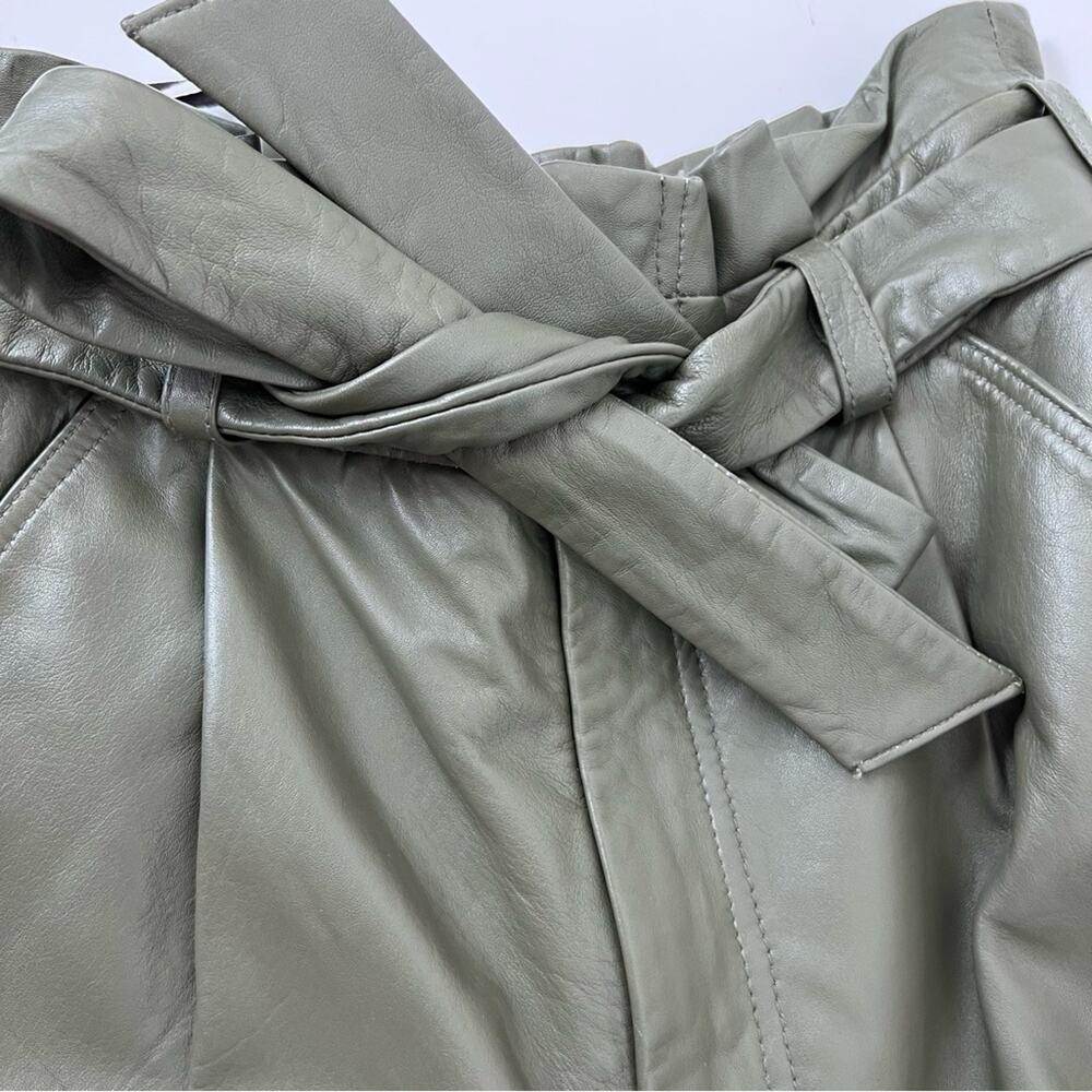Walter Baker Velda Leather Shorts In Army Green size S - Picture 9 of 9